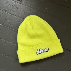 neon yellow DIME winter Beanie Hat